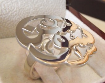 arabic customized round name ring sterling silver 925 heavy high quality polishing calligraphy art fit all sizes any name can apply اسماء
