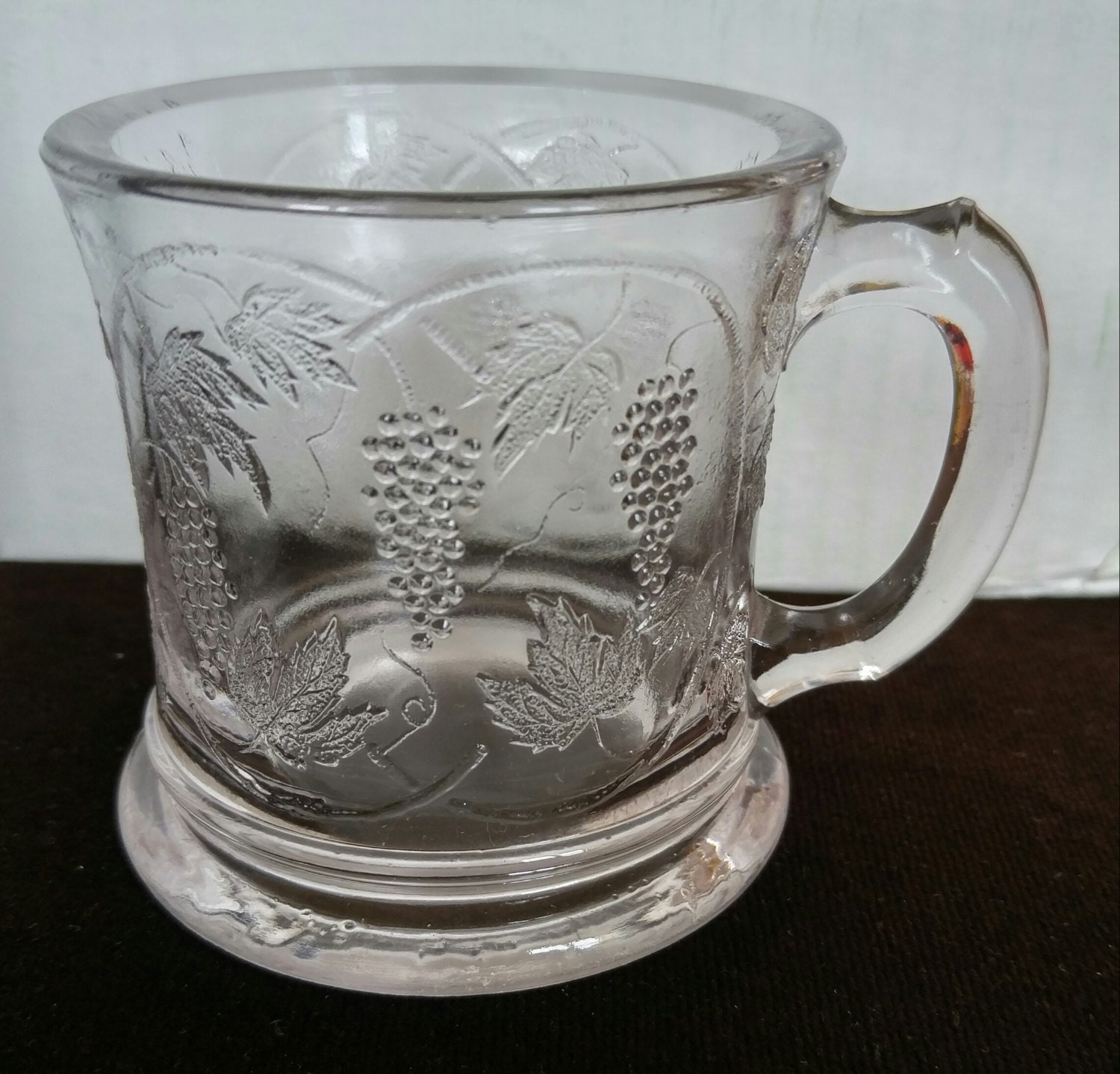 Antique Glass Mug with Handle Early 1900's Coffee Mug