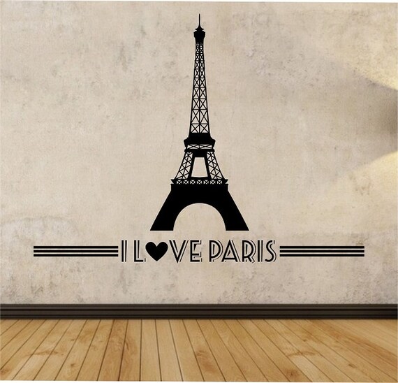 Eiffel Tower Wall Decal I Love Paris Sticker Art by StateOfTheWall
