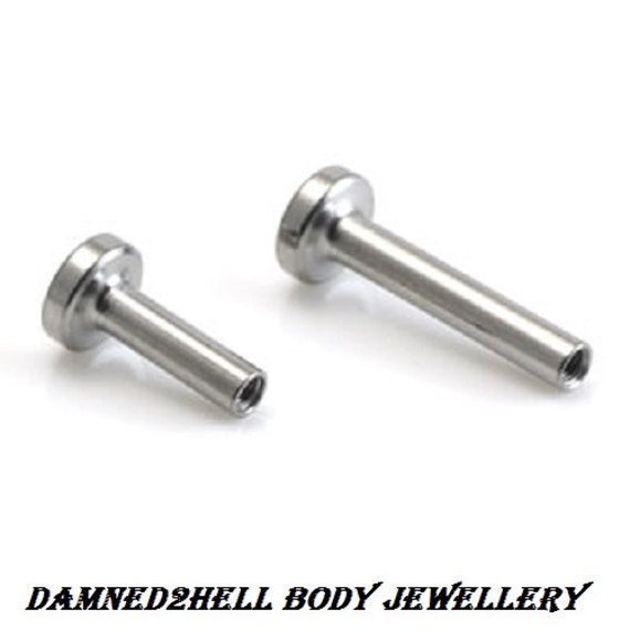 Internally Threaded Small Base TITANIUM Labret Stud by Damned2hell