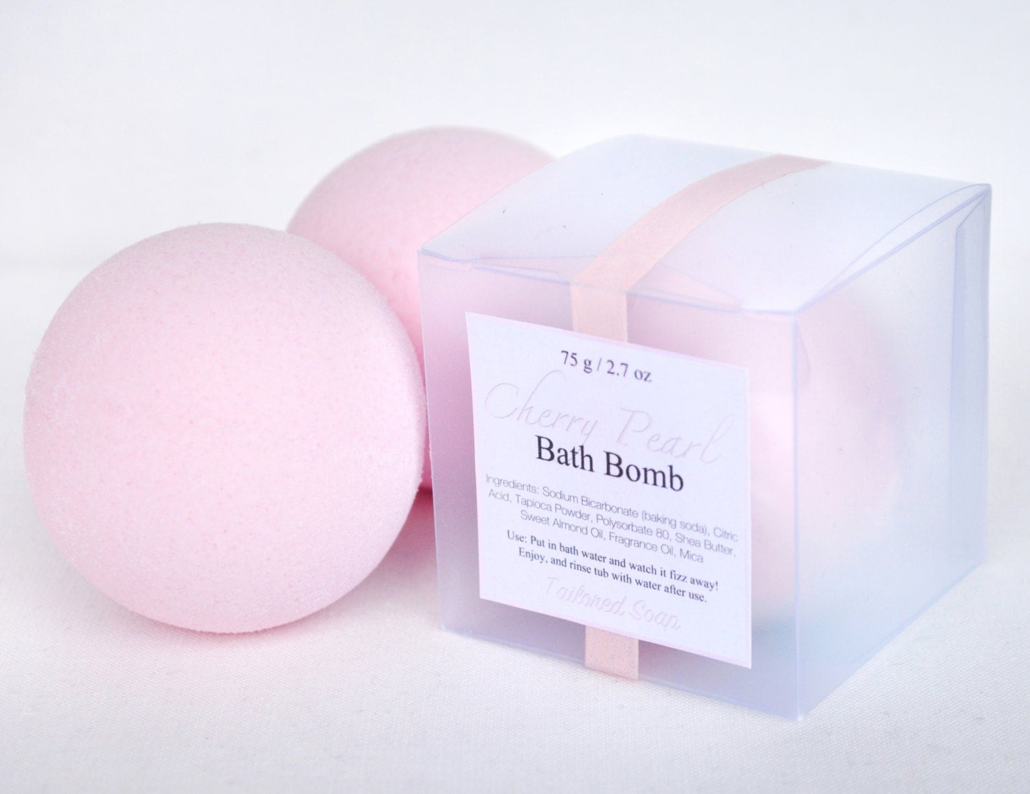 Cherry Blossom Bath Bomb Pink Bath Bomb Fizzy by TailoredSoap