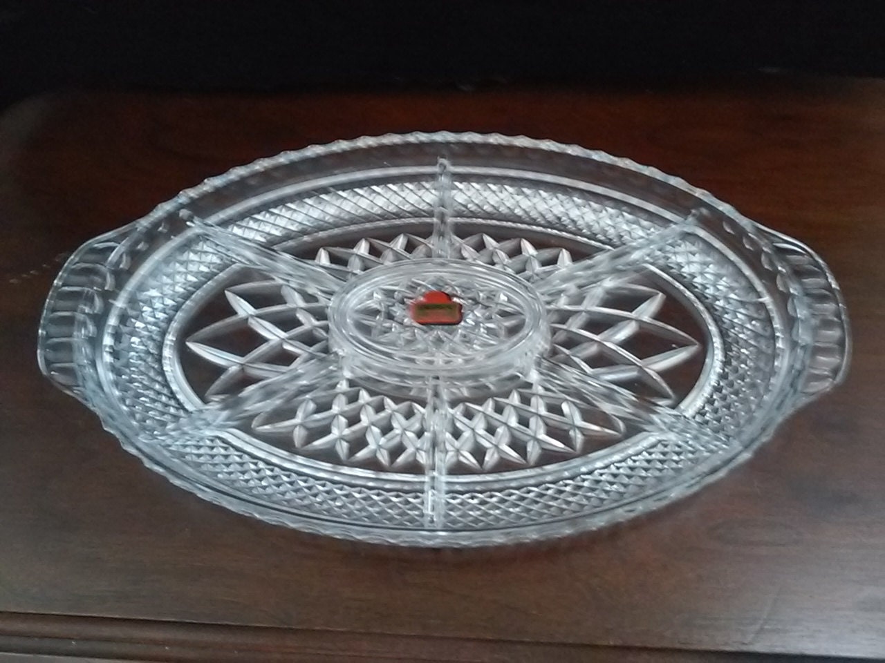 Crystal Serving Platter. Genuine 24 Lead Crystal Made In