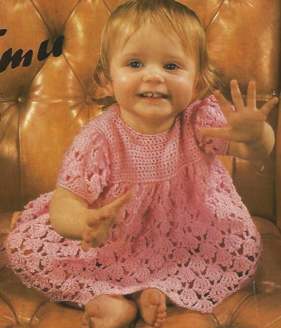 Crochet Baby Dress and Knickers Vintage Crochet Pattern baby