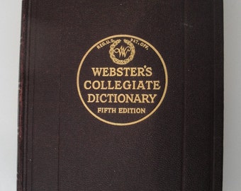 1942 Webster's Collegiate Dictionary Fifth Edition
