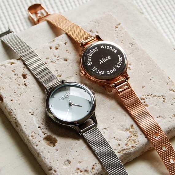 Engraved Ladies' Mesh Strap Watch Small Mesh by