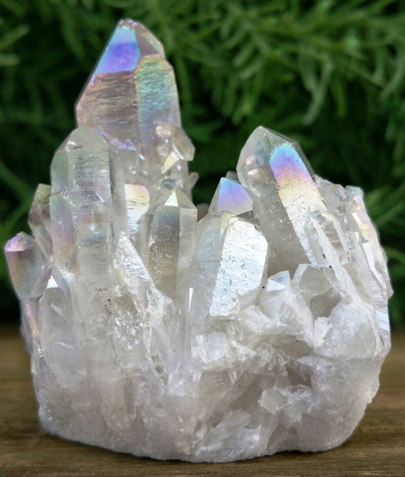 angel aura quartz crystal cluster