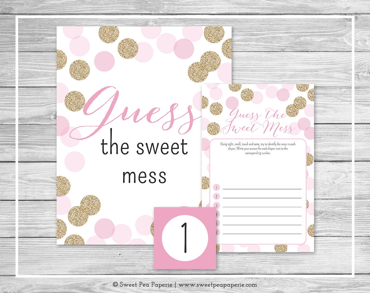 Pink and Gold Baby Shower Guess The Mess Game Printable Baby