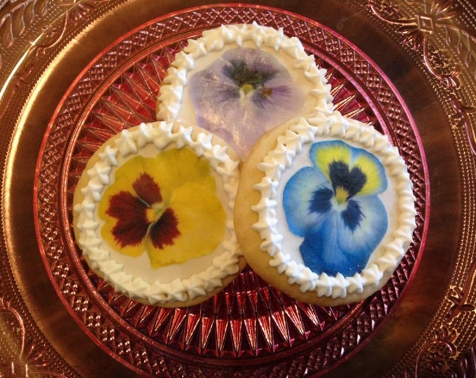 Edible Cake Decorations - Pansy Cake, Cupcake & Cookie Toppers - Wafer Paper or Frosting Sheet