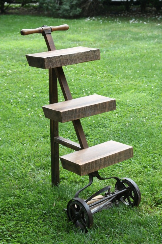 Vintage Lawn Mower Shelf by FunkNJunkFurniture19 on Etsy