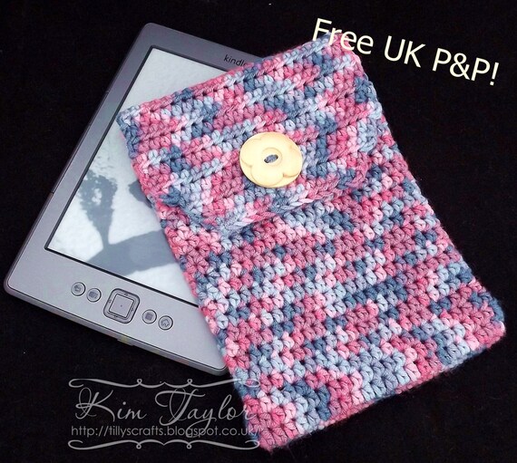 Handmade crochet kindle/e-reader case - FREE UK P&P!