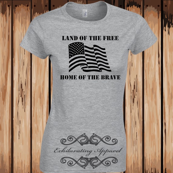 land of the free home of the brave on usa flag