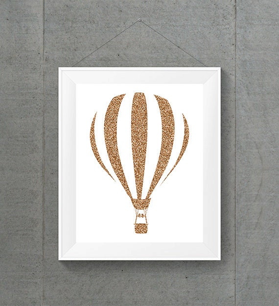 Rose Gold Glitter Hot Air Balloon, Hot Air Balloon Decor, Nursery Decor