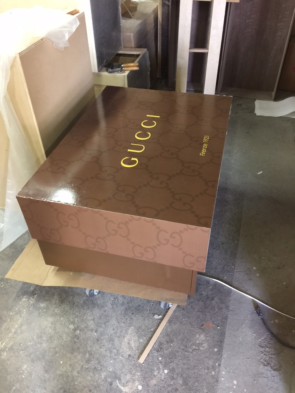 Gucci Large Storage Shoe Box Wood Furniture Custom Made