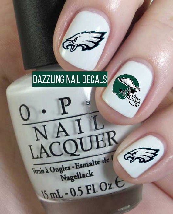 Philadelphia Eagles Nail Decals by DazzlingNailDecals on Etsy