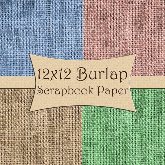 Items similar to Burlap Scrapbook Paper 12x12, Colorful JPEG JPG