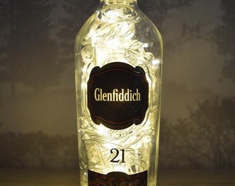 Upcycled Glenfiddich Whisky Bottle Lamp