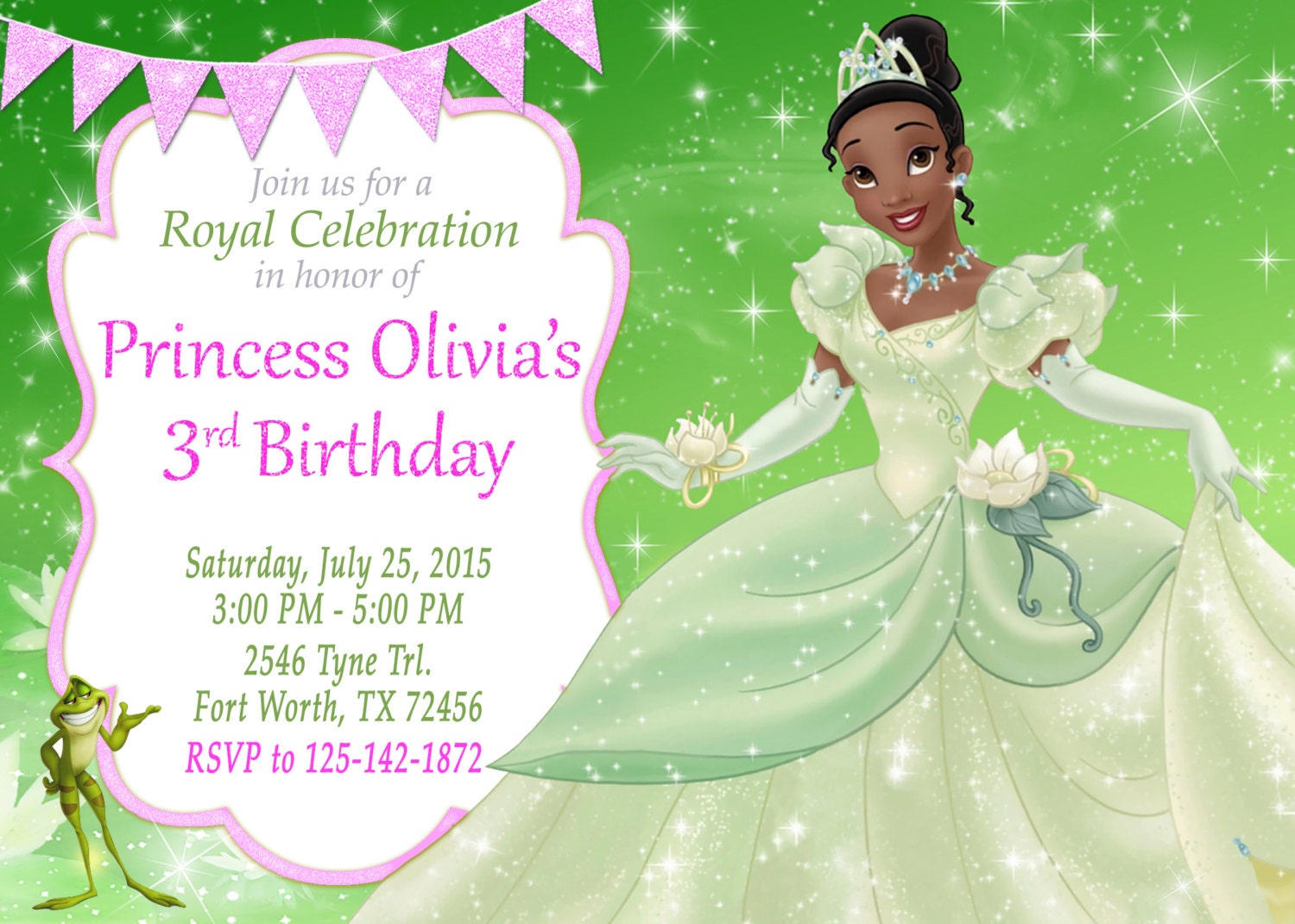 Princess Tiana Birthday Invitations 9