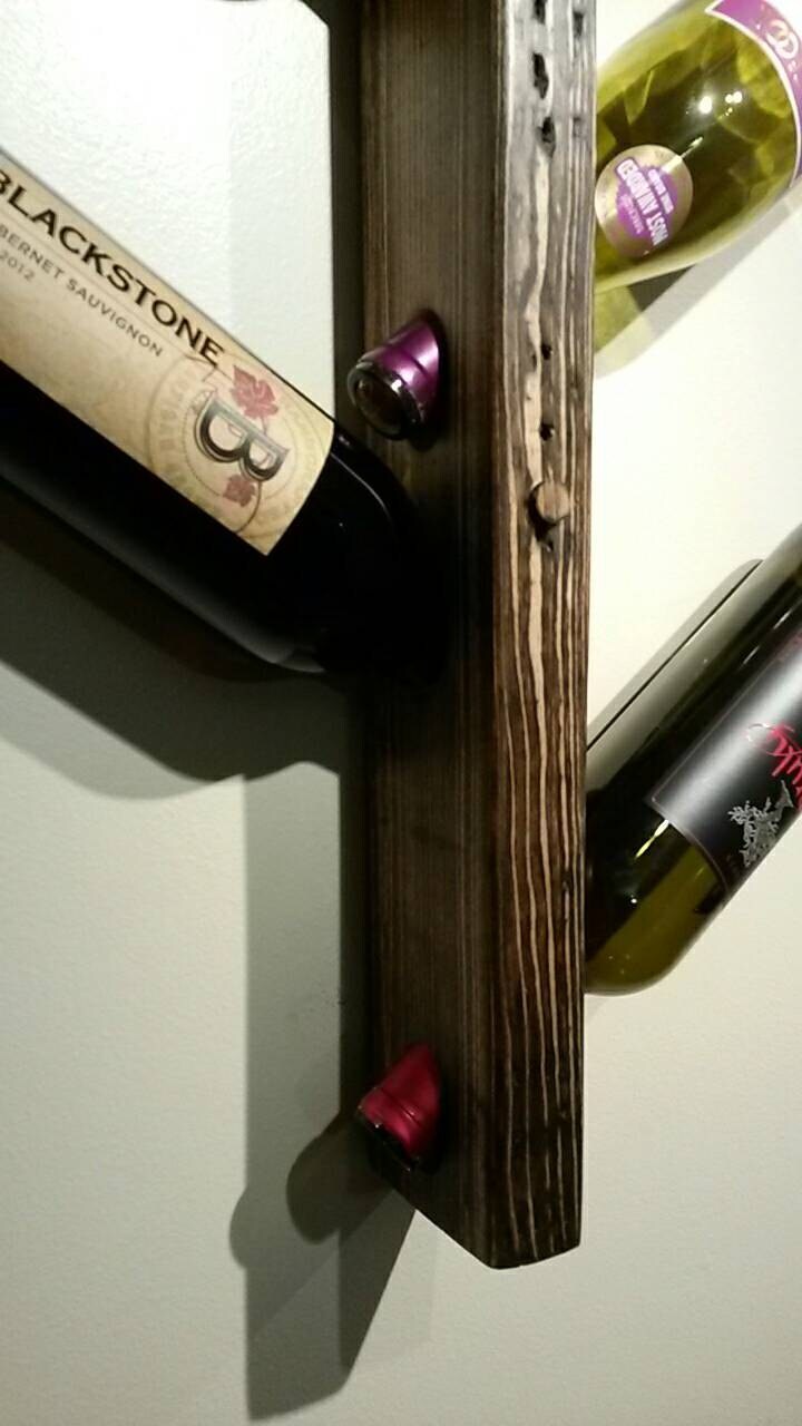 Vertical 4 bottle wine rack