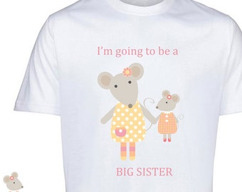Big sister t-shirt, big sister announcement shirt, big sister tshirt, big sister gift, big sister to be, big mouse Little mouse design,