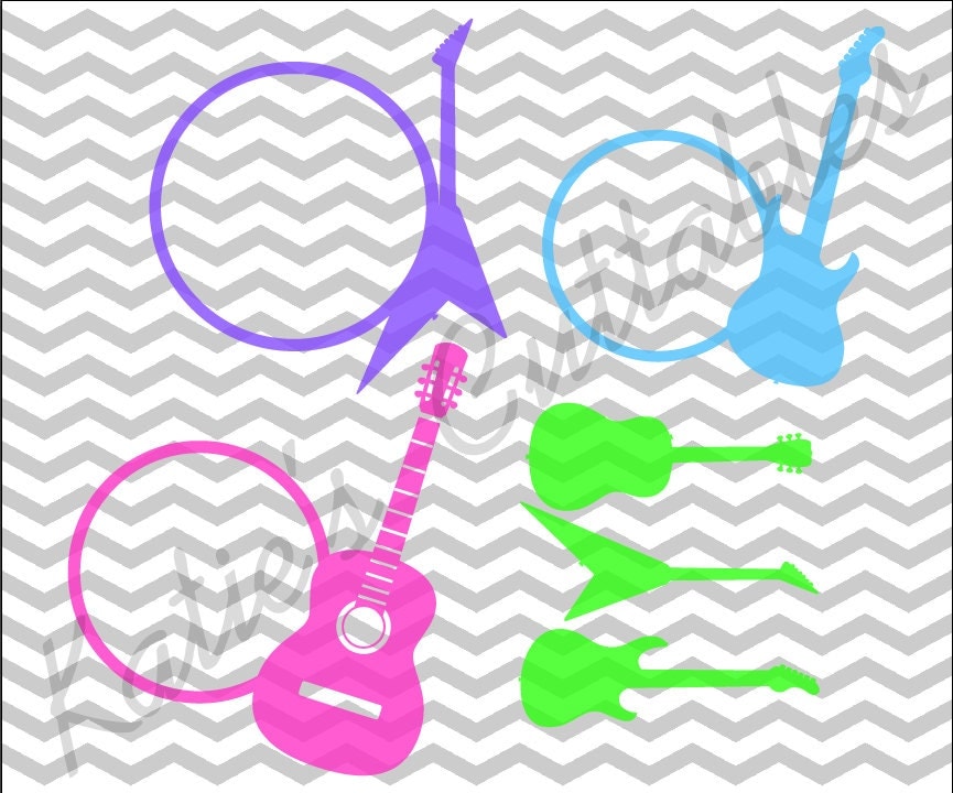 Download Guitar Monogram Frames .SVG/.DXF/.EPS Files for Every Vinyl