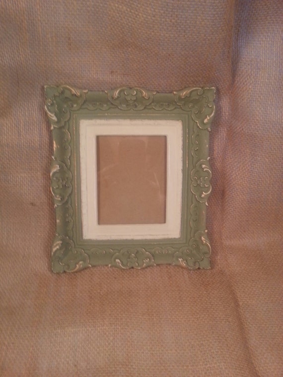 Vintage Plaster Picture Frame Hand Painted and Distressed