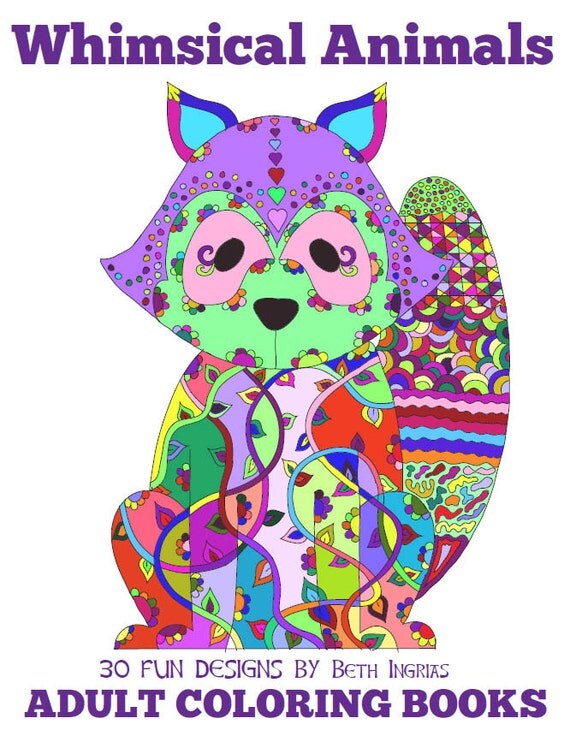 Download Adult Coloring Books: Whimsical Animals 30 Designs Fun and