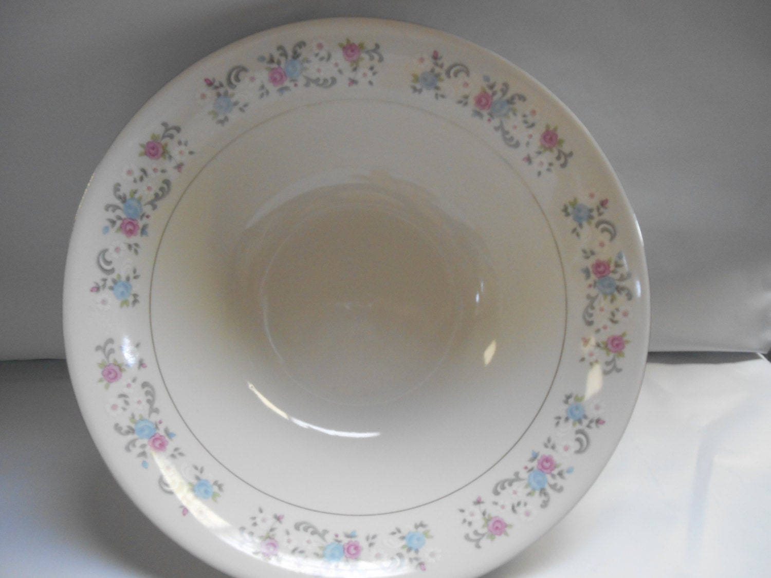 Vintage Dynasty Fine China Rapture Round Serving Bowl Pink Floral