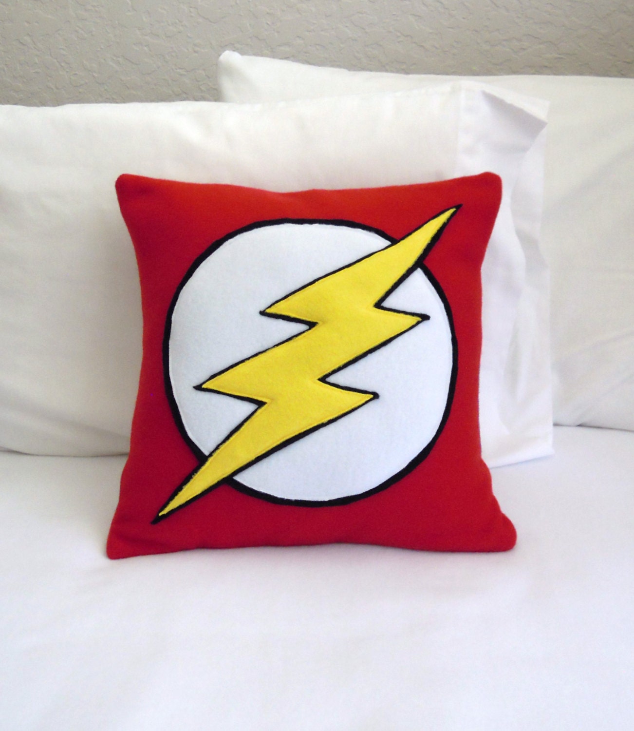 Flash Fleece Throw Pillow DC Comics by PatternsOfWhimsy on Etsy