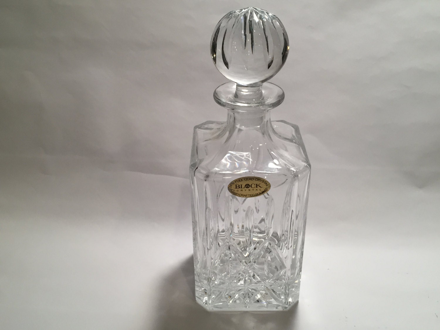 Vintage Polish 24 Lead Crystal Decanter From The 1970's