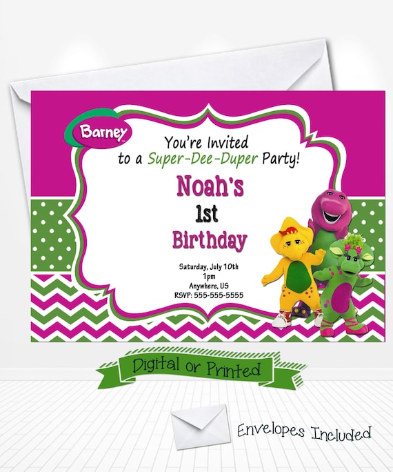 Barney Printable Birthday Invitations