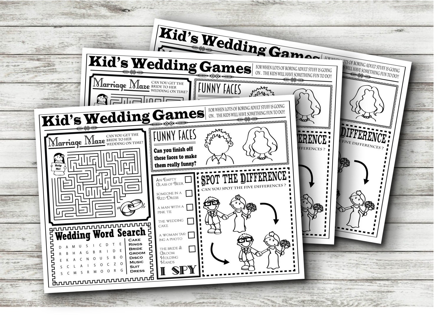Wedding Kids Activity Sheet INSTANT DOWNLOAD