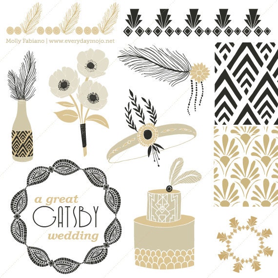 CLIP ART A Great Gatsby Roaring 20s Wedding CLIP ART A Great Gatsby Roaring 20s Wedding