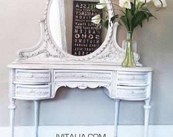 MakeUp Vanity - Custom Order & Finish - Hand Painted Make Up Vanity by Jennifer Vitalia