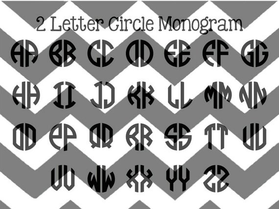 Download 2 Letter Circle Monogram SVG Circle Monogram EPS Circle