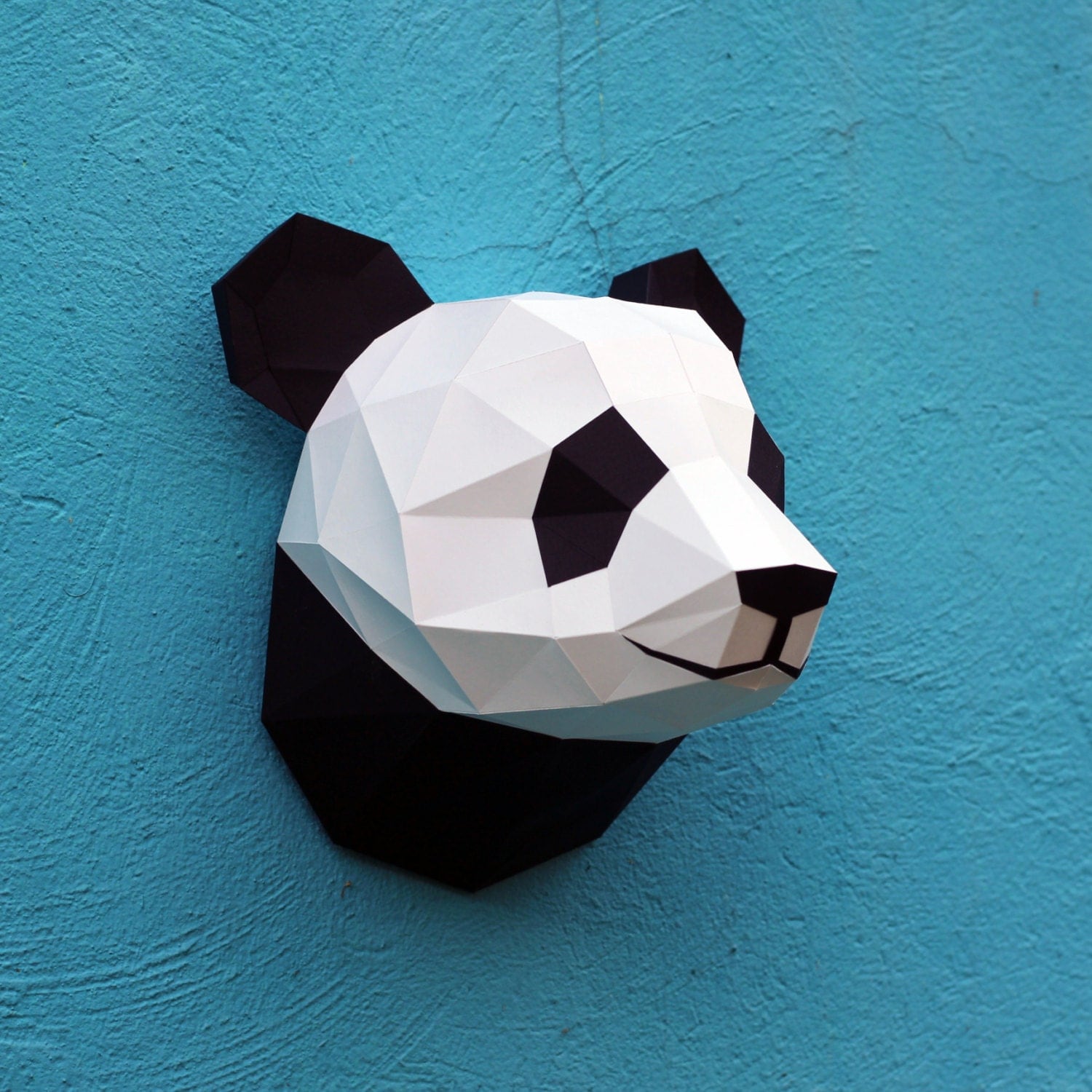 Papercraft panda head printable DIY template by WastePaperHead