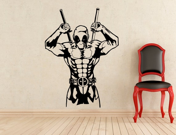 Deadpool Stickers Wall Vinyl Decals Home Interior Murals Art