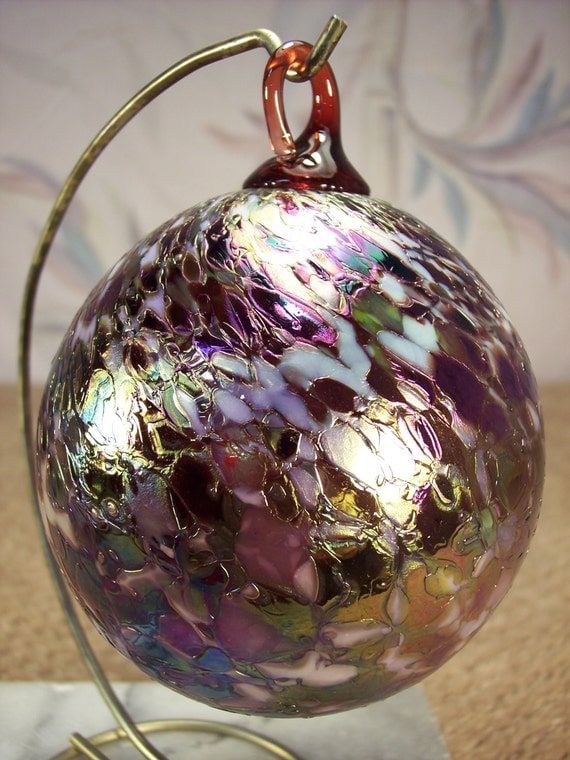 Unique Handcrafted Glass Ball Christmas Ornament