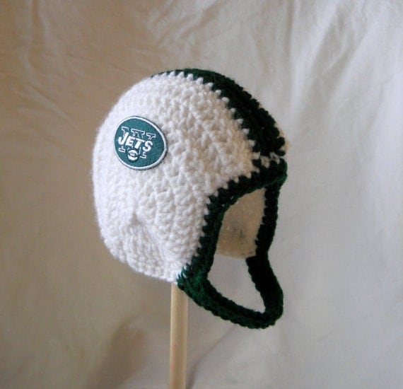 New York Jets Inspired Crochet Baby Fall Helmet By Sportybabies