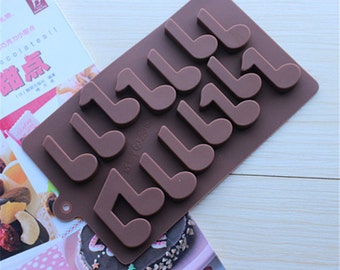 Notes Chocolate Mold Flexible Silicone Cake Fondant Mould Candle Icing Chocolate Fimo Resin Crafts DIY Mould in Handmade