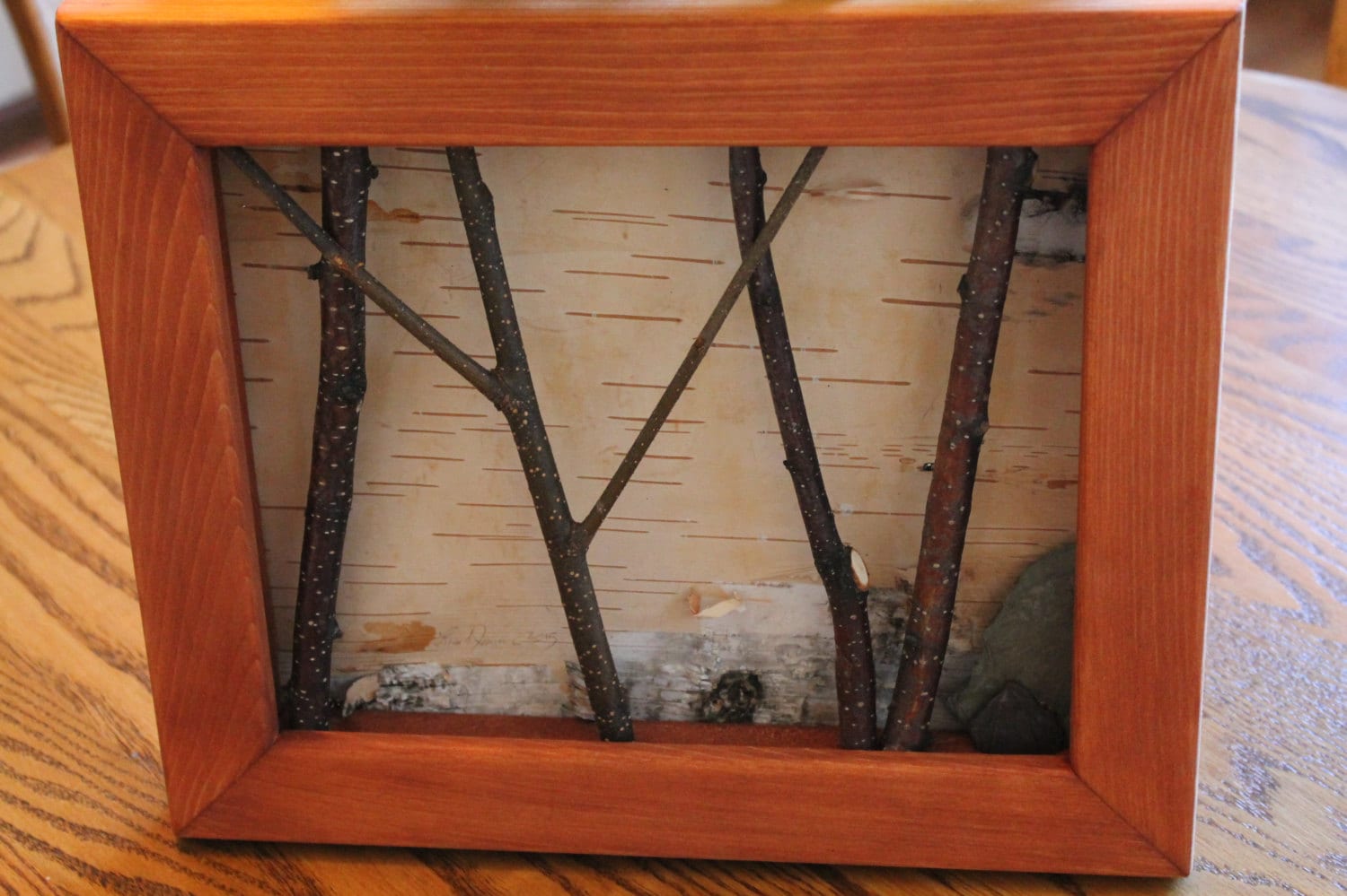 Birch Bark Framed Art Rustic Birch Twig Art White Birch