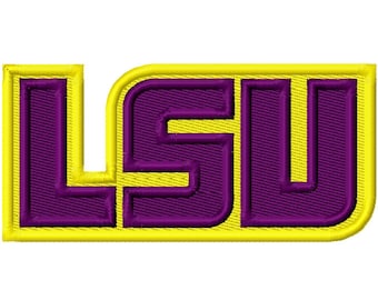LSU Solid Fill Machine Embroidery Design 2x2 3x3 4x4 5x5 Louisiana INSTANT DOWNLOAD