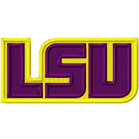 LSU Solid Fill Machine Embroidery Design 2x2 3x3 4x4 5x5