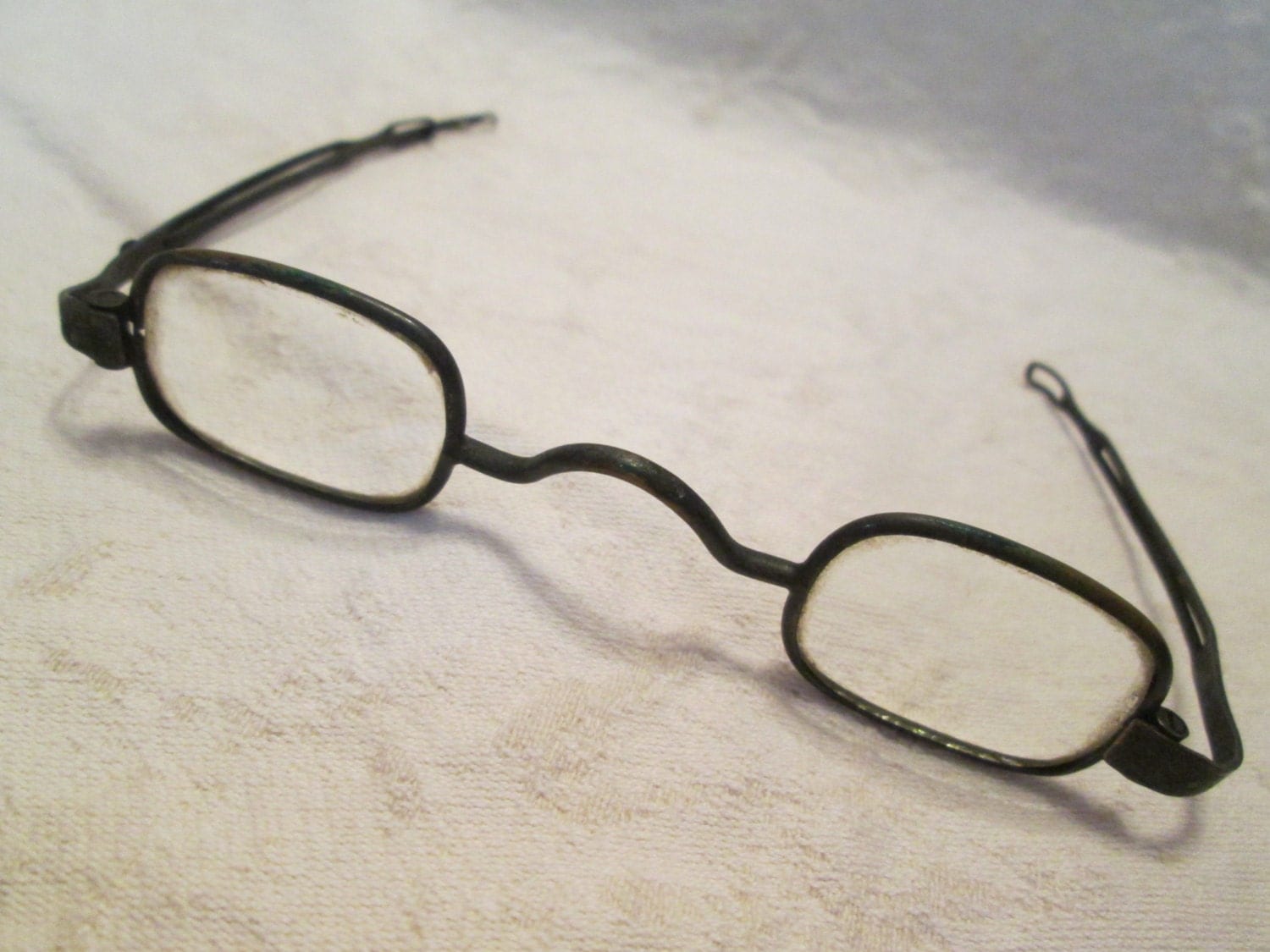 Antique Square Rimmed Eyeglasses 1700's1800's Dark by WhyteWing