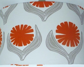 Lotta Jansdotter Signature Driva Orange Drum Lampshade