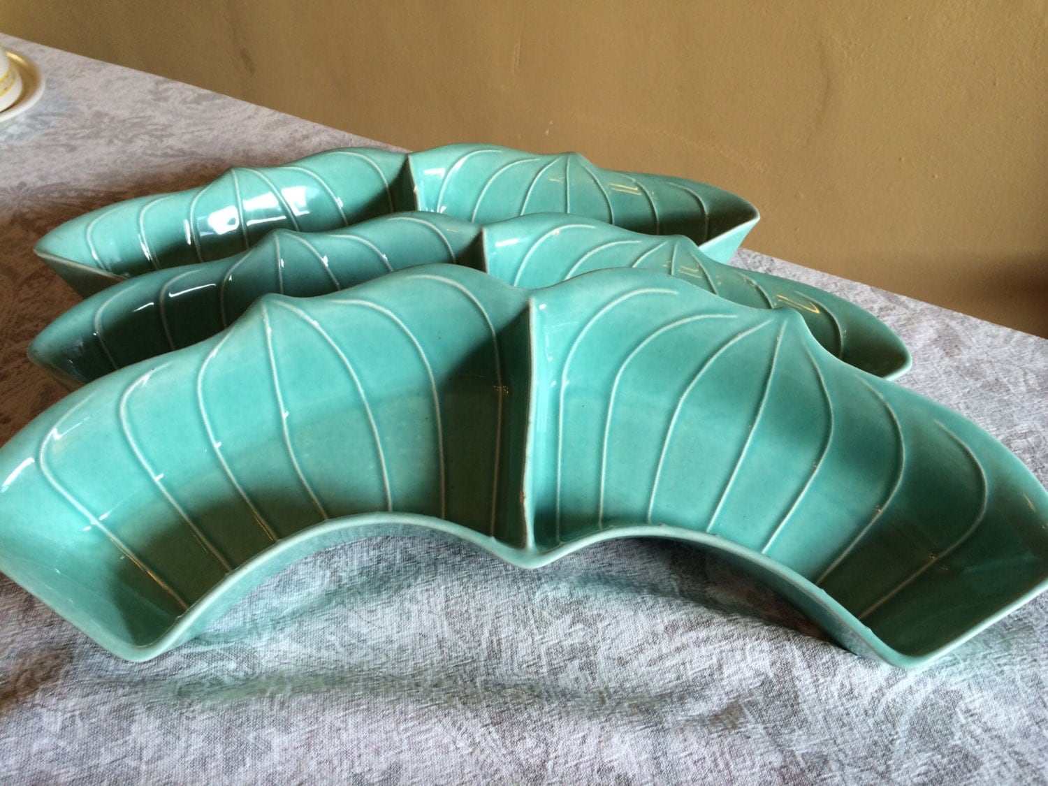 Turquoise Valley Vista California Pottery Relish Tray Haute Juice