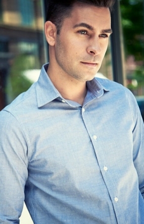 Blue Organic Cotton & Hemp Oxford mens buttondown shirt