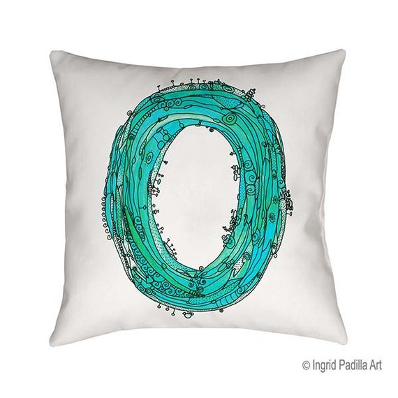 Whimsical Letter O Pillow Decorative monogram pillow
