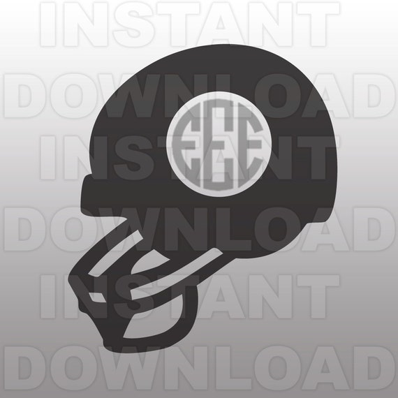 Download Football Helmet Circle Monogram SVG File Commercial