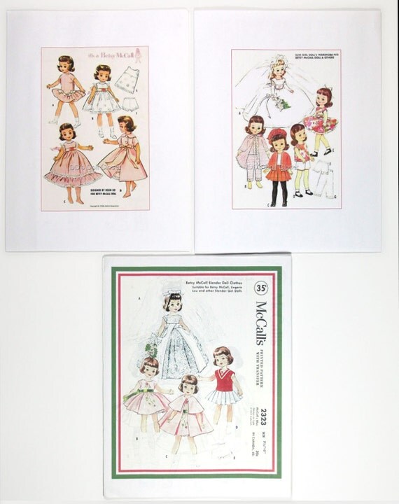 McCall's Vintage Betsy McCall Doll Clothes Patterns Set
