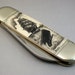 Scrimshaw Nautical Pocket Knife, Ship and Breaching Sperm Whale